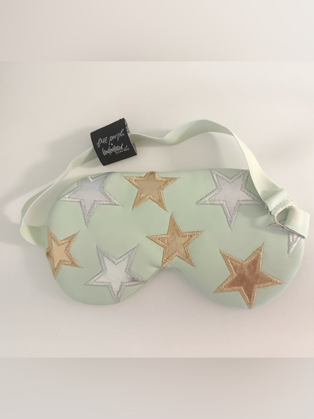 Free people mint green metallic stars comfy sleep eye mask